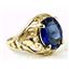 10K, 14K or 18K Gold Ladies Ring, Created Blue Sapphire, R004
