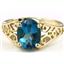 10K, 14K or 18K Gold Ladies Ring, London Blue Topaz, R005