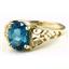 10K, 14K or 18K Gold Ladies Ring, London Blue Topaz, R005