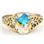 10K, 14K or 18K Gold Ladies Ring, Mercury Mist Topaz, R005
