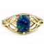 10K, 14K or 18K Gold Ladies Ring, Created Blue Green Opal, R137