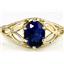 10K, 14K or 18K Gold Ladies Ring, Created Blue Sapphire, R137