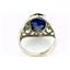 Sterling Silver Ladies Ring, Created Blue Sapphire, SR004