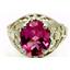 Sterling Silver Ladies Ring, Created Pink Sapphire, SR004