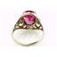 Sterling Silver Ladies Ring, Created Pink Sapphire, SR004