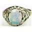 Sterling Silver Ladies Ring, Created White Opal, SR004