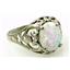 Sterling Silver Ladies Ring, Created White Opal, SR004