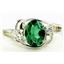 SR176, Russian Nanocrystal Emerald, 925 Sterling Silver Ring