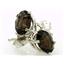 925 Sterling Silver Post Earrings, Smoky Quartz, SE002