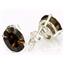 925 Sterling Silver Post Earrings, Smoky Quartz, SE002