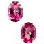 925 Sterling Silver Post Earrings, Pure Pink Topaz, SE002