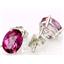 925 Sterling Silver Post Earrings, Pure Pink Topaz, SE002