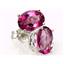 925 Sterling Silver Post Earrings, Pure Pink Topaz, SE002