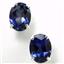 925 Sterling Silver Post Earrings, Created Blue Sapphire, SE002