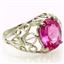 SR162, Created Pink Sapphire 925 Silver Ring