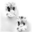 925 Sterling Silver Post Earrings, Silver Topaz, SE002