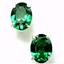 925 Sterling Silver Post Earrings, Russian Nanocrystal Emerald, SE002