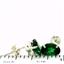 925 Sterling Silver Post Earrings, Russian Nanocrystal Emerald, SE002