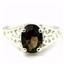 SR305, Smoky Quartz 925 Sterling Silver Ring