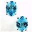 925 Sterling Silver Post Earrings, Swiss Blue Topaz, SE002