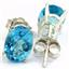 925 Sterling Silver Post Earrings, Swiss Blue Topaz, SE002