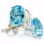 925 Sterling Silver Post Earrings, Swiss Blue Topaz, SE002