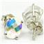 925 Sterling Silver Post Earrings, Mercury Mist Topaz, SE002