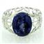 SR162, Created Blue Sapphire, 925 Sterling Silver Ring
