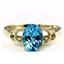 10K, 14K or 18K Gold Ladies Ring, Swiss Blue Topaz, R300