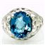 Sterling Silver Ladies Ring, Swiss Blue Topaz, SR004