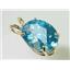 P004, Swiss Blue Topaz 14k Gold Pendant