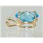 P004, Swiss Blue Topaz 14k Gold Pendant