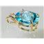 P004, Swiss Blue Topaz 14k Gold Pendant