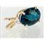 P019, London Blue Topaz 14K Gold Pendant