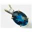 P019, London Blue Topaz 14K Gold Pendant