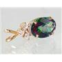 P043, Mystic Fire Topaz 14K Gold Pendant w/accents