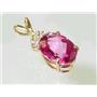 P043, Pure Pink Topaz 14K Gold Pendant w/accents