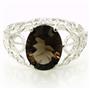 SR162, Smoky Quartz, 925 Sterling Silver Ring