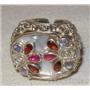 Sajen Mother of Pearl Multi Gem Silver Ring