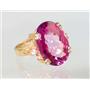 10K, 14K or 18K Gold Ladies Ring, Pure Pink Topaz, R269