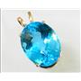 P080, Swiss Blue Topaz 14K Gold Pendant