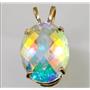 P080, Mercury Mist Topaz 14K Gold Pendant