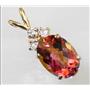 P043, Twilight Fire Topaz 14K Gold Pendant