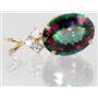P016, Mystic Fire Topaz, 14K Gold Pendant