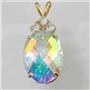 P016, Mercury Mist Topaz, 14K Gold Pendant