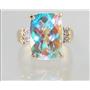10K, 14K or 18K Gold Ladies Ring, Mercury Mist Topaz, R201