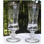 Gorgeous pair of Wide Band Platinum Etched Glasses Flute Stemware