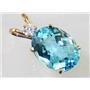 P018, Swiss Blue Topaz 14k Gold Pendant