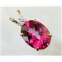 P018, Pure Pink Topaz 14k Gold Pendant