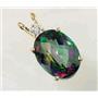 P018, Mystic Fire Topaz 14k Gold Pendant
